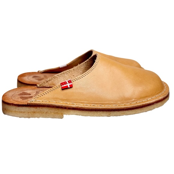 Duckfeet Blavand Leather Clogs Tan Brown Mules SZ 38 - Picture 4 of 12